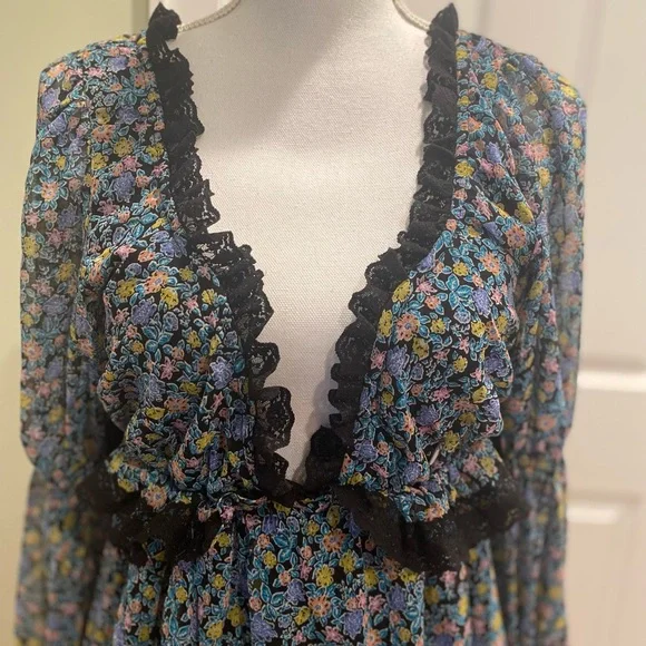 New Free People Pennie Mini Dress size L - Picture 15 of 17